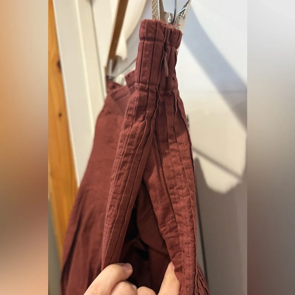 Anthropologie Rust Red A-Line Cotton Skirt - Picture 2 of 8